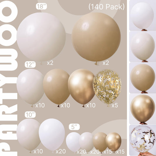 PartyWoo white 18-inch balloons for versatile wedding and event backdrops