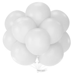 PartyWoo white balloons 18 inch set for versatile wedding and event decor.