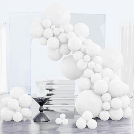 PartyWoo white 18-inch balloons for elegant arches and bold décor