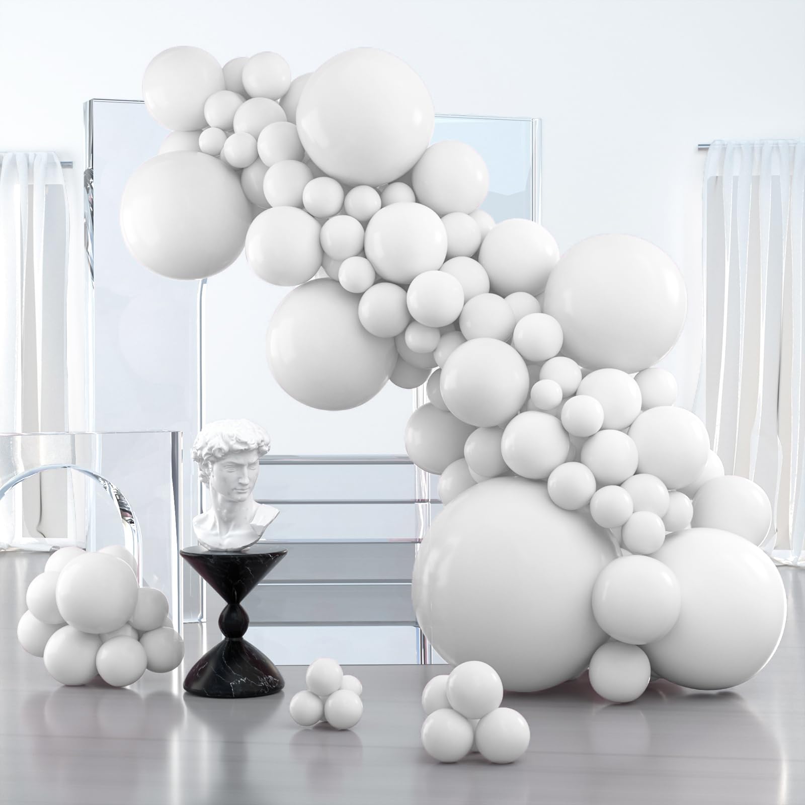 PartyWoo white 36-inch balloons for dramatic wedding arches and centerpieces.