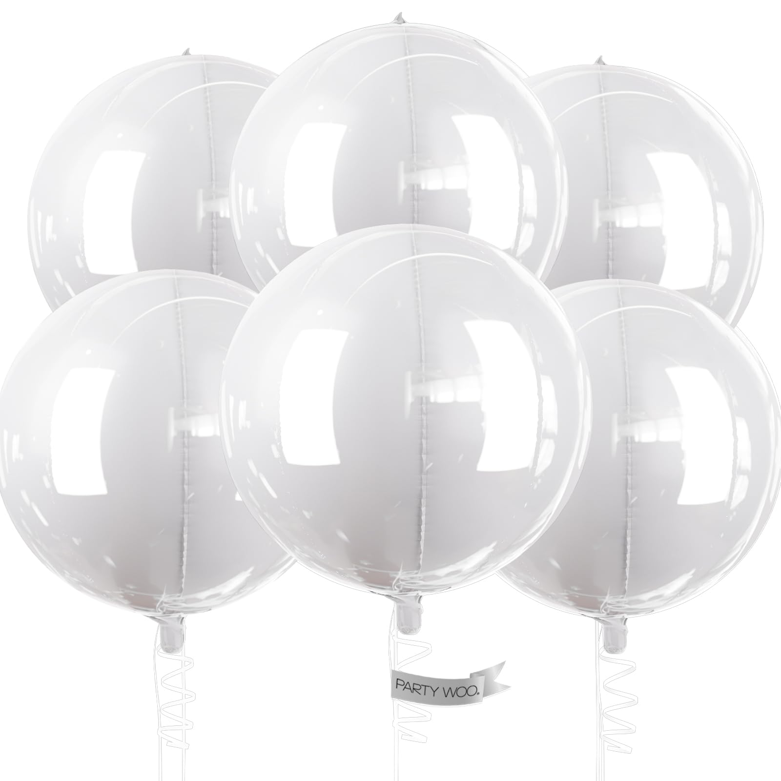 PartyWoo white foil balloons 22 inch mirrors brighten party decor.
