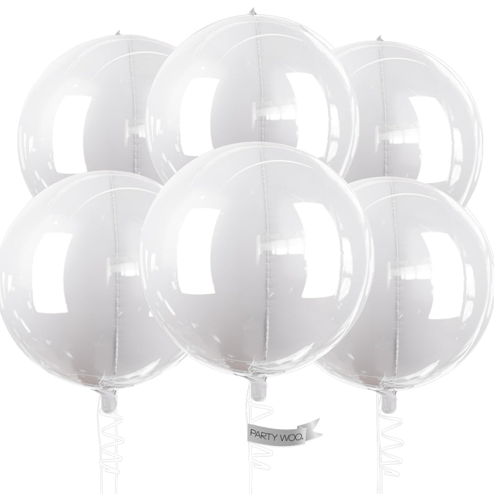 PartyWoo white foil balloons 22 inch mirrors brighten party decor.