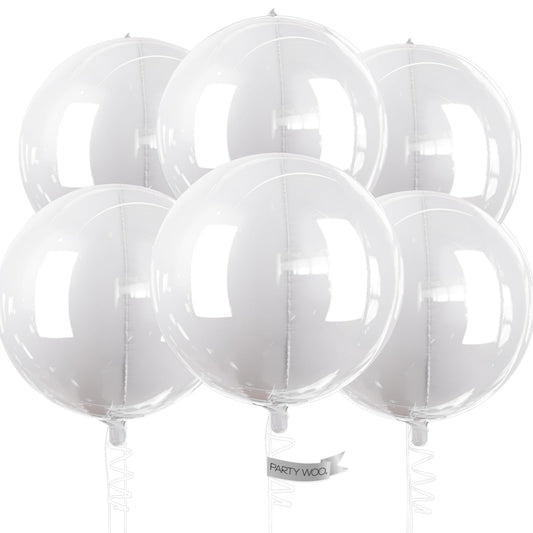 PartyWoo white foil balloons 22 inch mirrors brighten party decor.