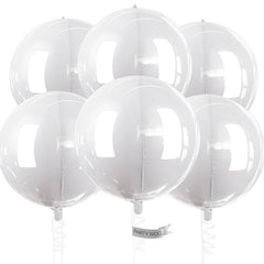 PartyWoo white foil balloons 22 inch mirrors brighten party decor.