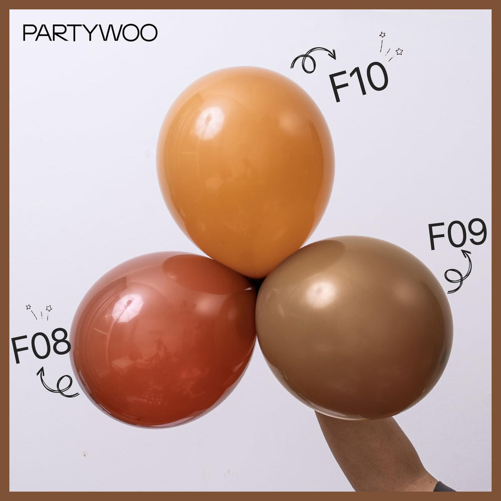 PartyWoo woodland theme decor with neutral brown balloons for rustic party vibes.