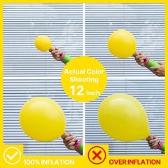 PartyWoo yellow 10-inch matte balloons highlighting texture in displays