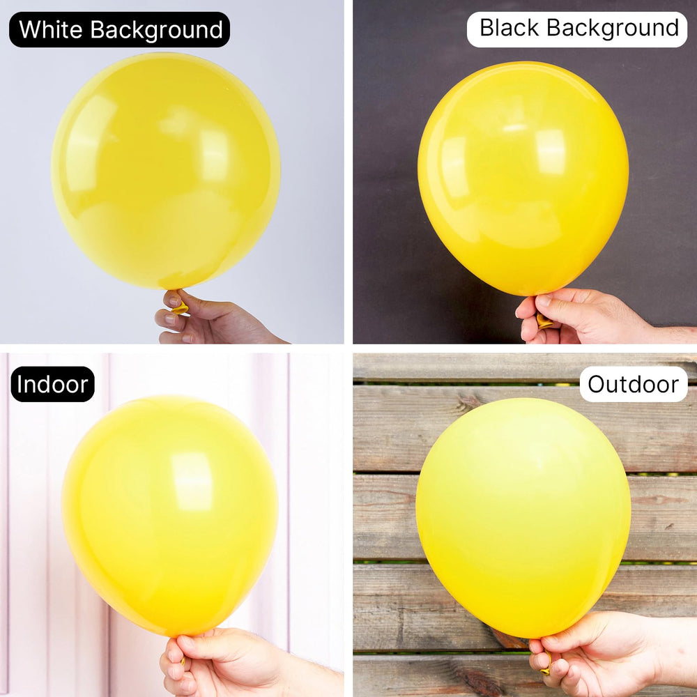 PartyWoo yellow balloons arch setup with bright focal point