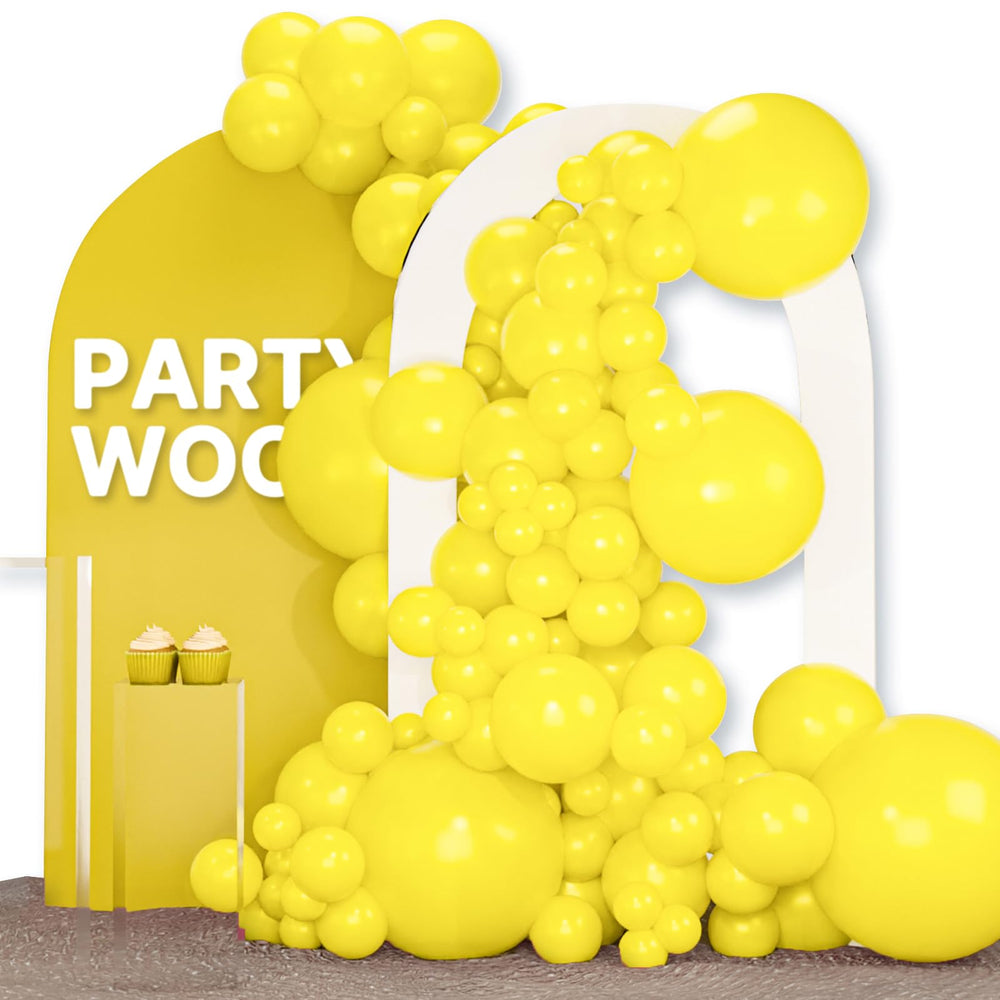 PartyWoo yellow 18-inch balloons for arch displays with vibrant color.
