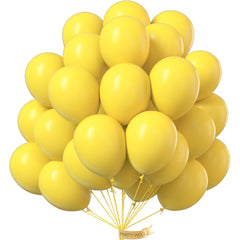 PartyWoo yellow 12in balloons in flat-pack for fast, vibrant setup
