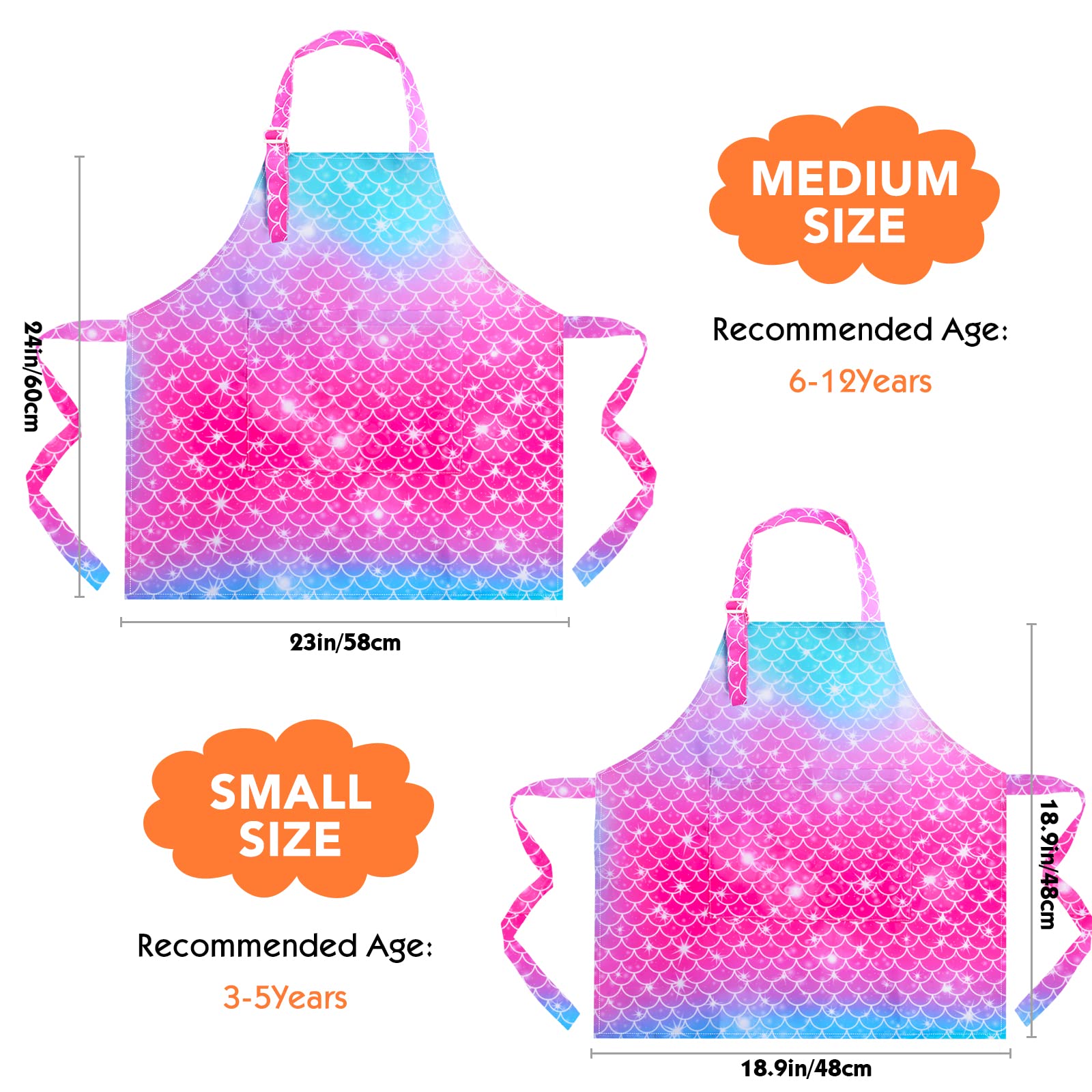 PASHOP kids apron suitable for cooking, painting, and baking activities.