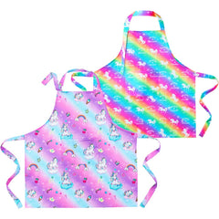 PASHOP Rainbow Unicorn Kids Apron packaged set, a playful gift option