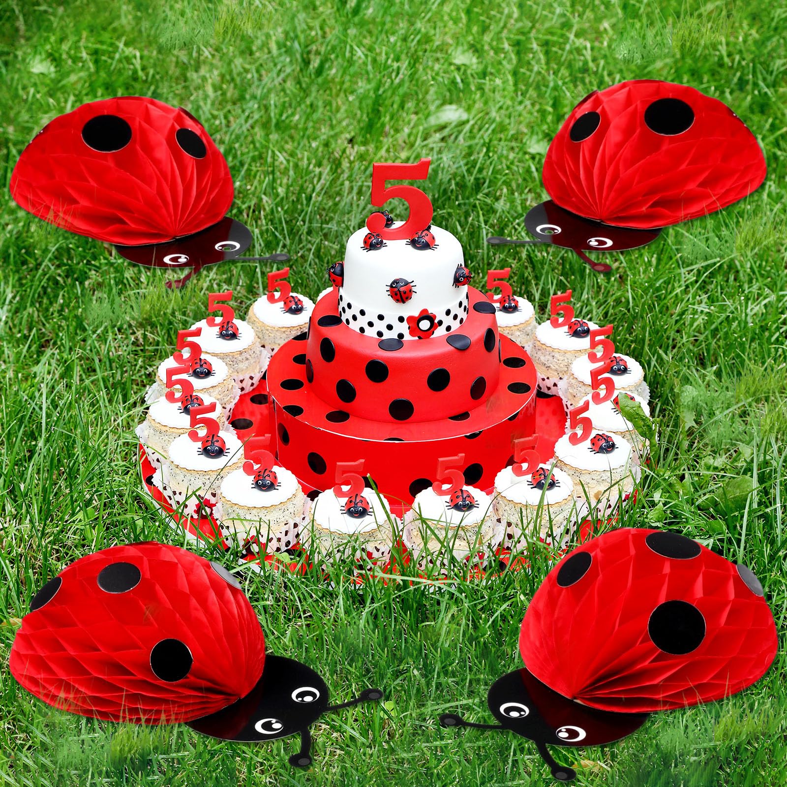 Pasimy ladybug decorations suit baby showers and birthday celebrations.