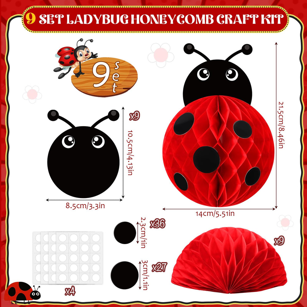 Pasimy ladybug head cutout adds playful character to party setups.