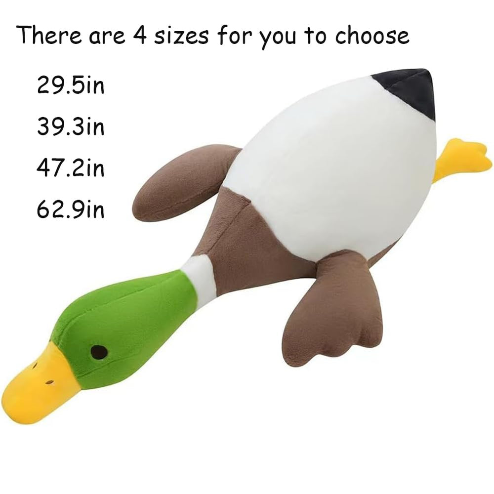 Pasrdqoyp Mallard Duck Plush back view emphasizes durable stitching and soft fabric.