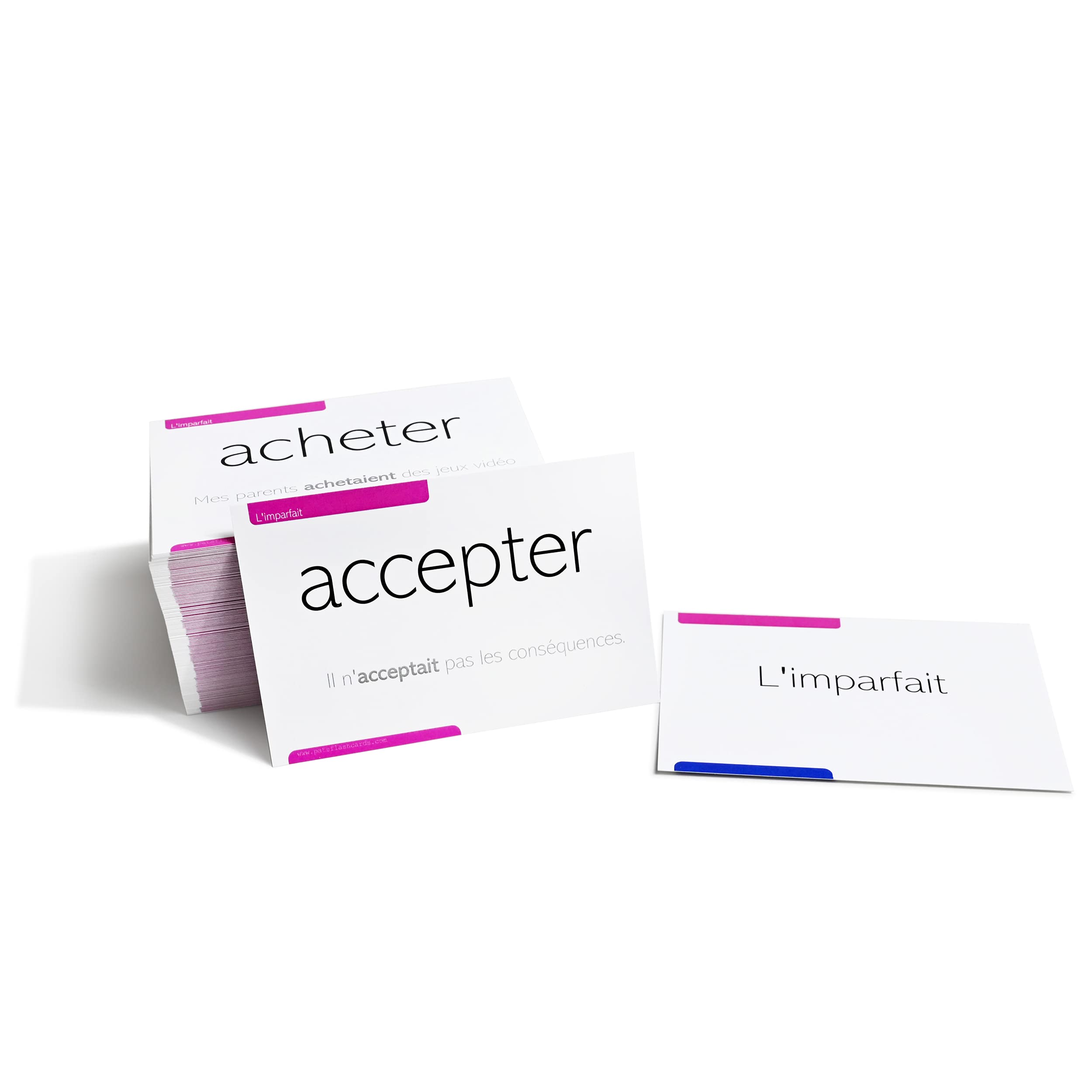 Pat's Flash Cards 800 French Conjugation tense color coding for easy navigation