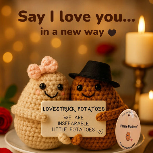 Patate Positive Love Potatoes with black hat for playful romance