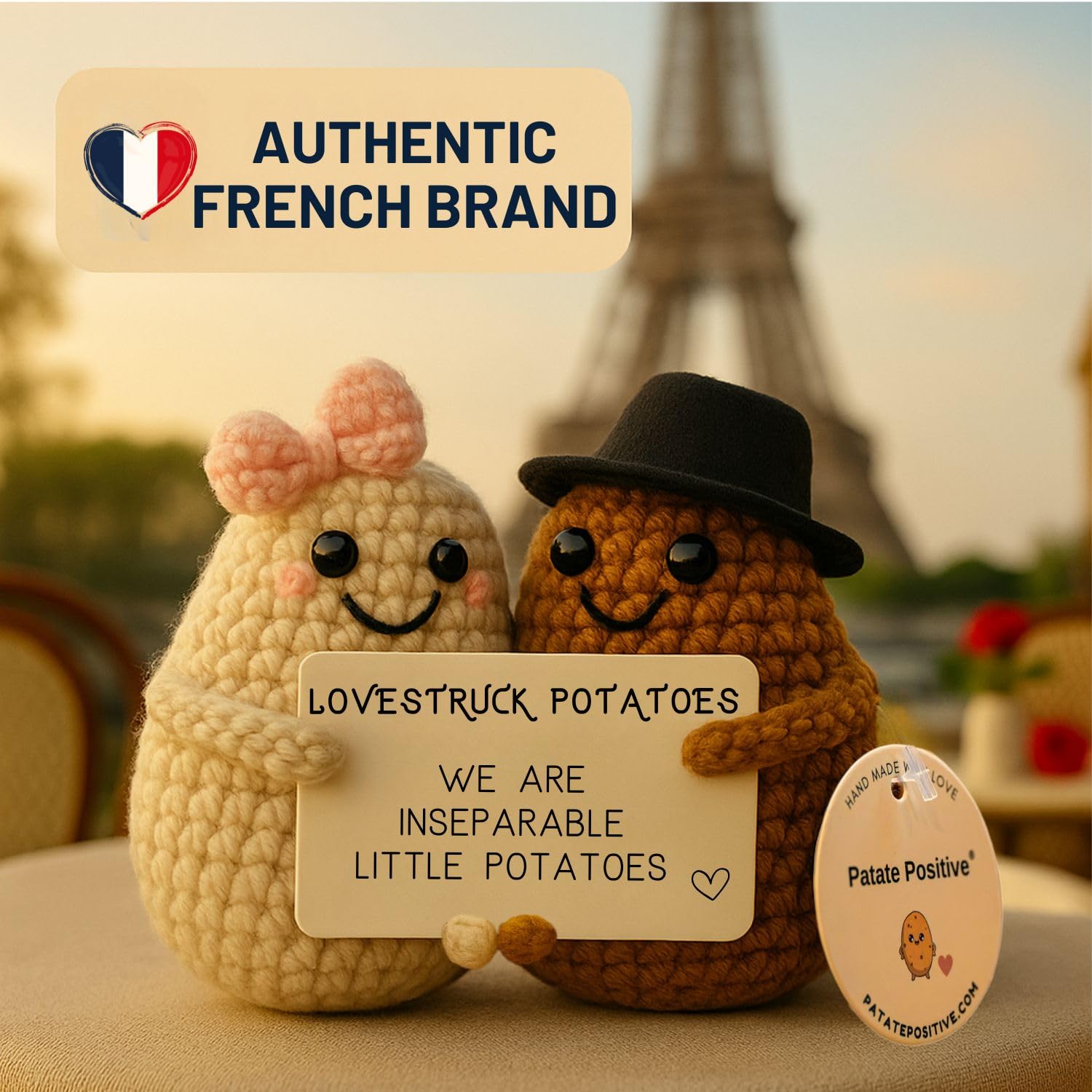 Love Potatoes compact 2.7-inch tall for easy display