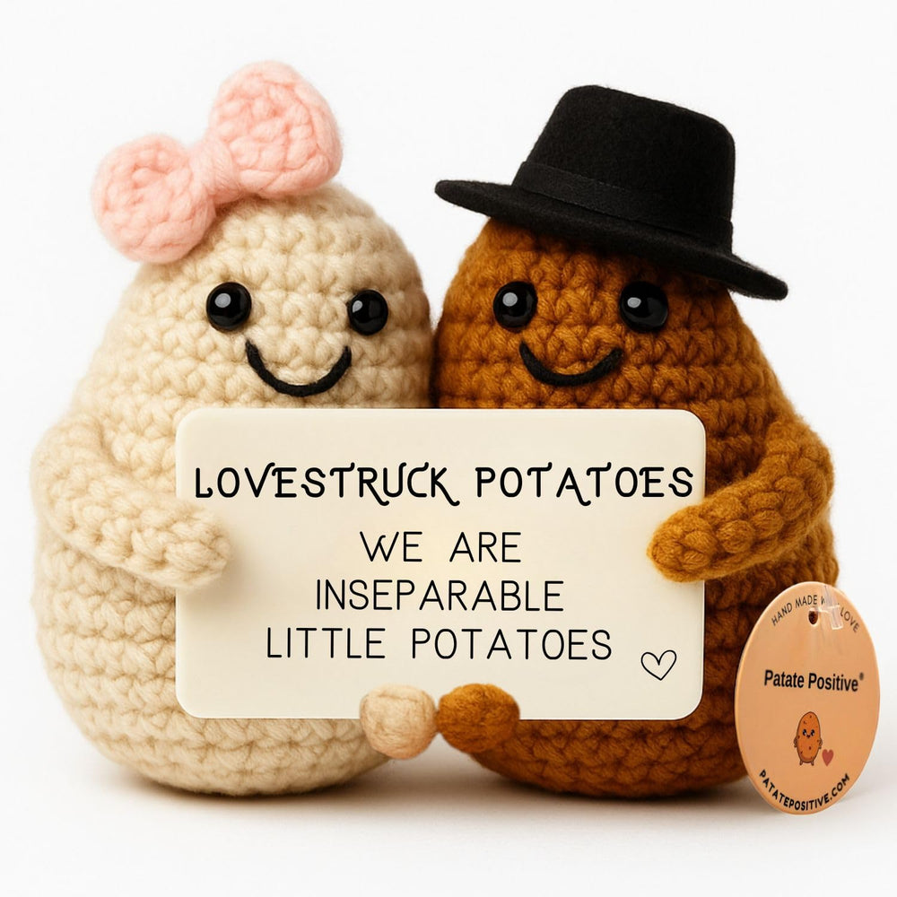 Patate Positive Love Potatoes pair with red bow for romantic gift