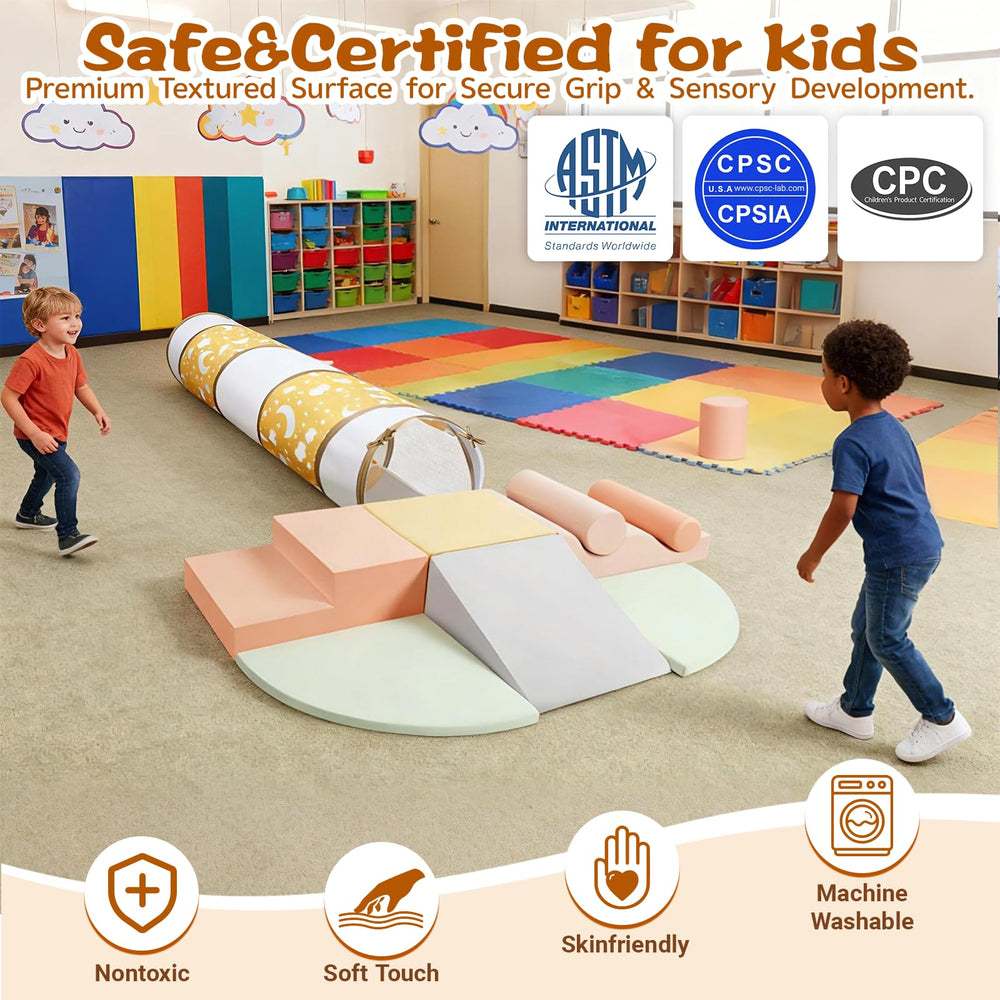 PATAZOK crawl-through tunnel encourages crawling and exploration in a cozy play space.