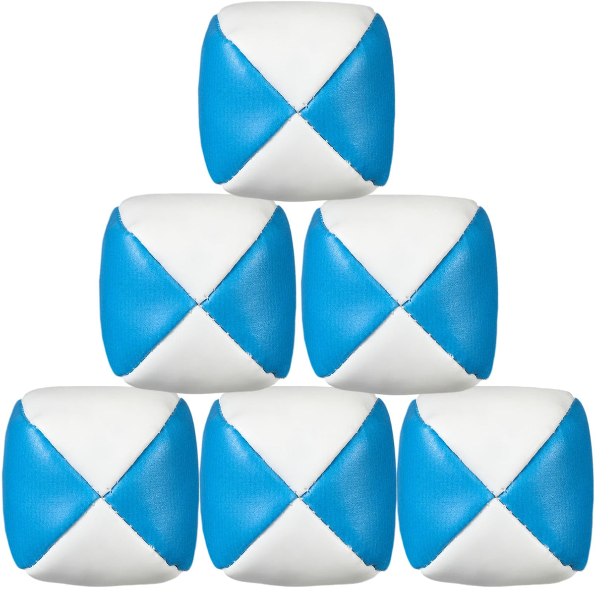 Patelai juggling balls white and blue for beginners, easy grip and soft touch
