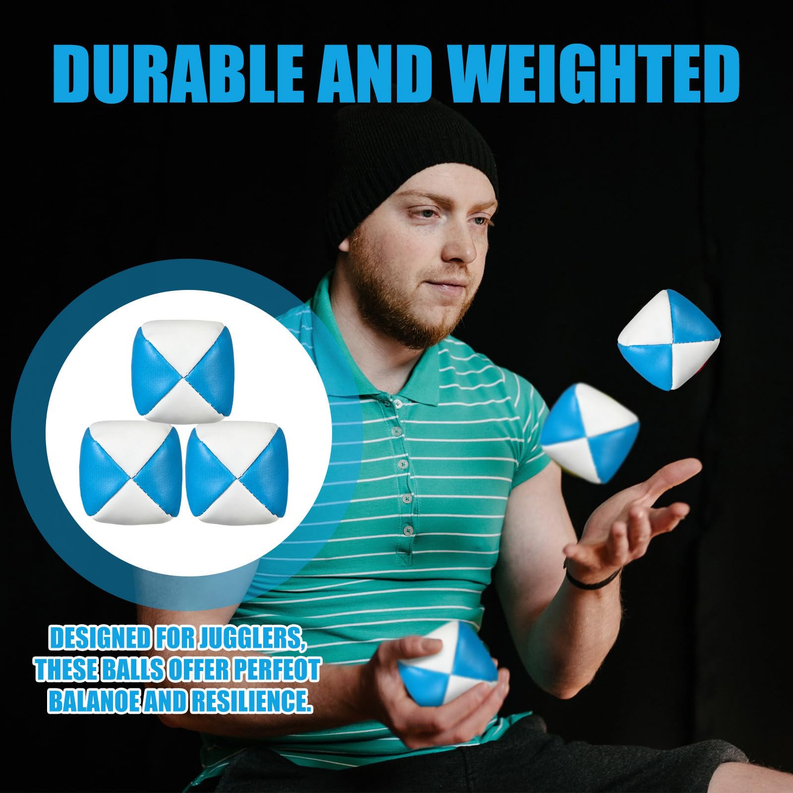 Patelai irregular-round juggling balls reduce bounce for beginner-friendly routines