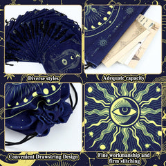 Paterr patterned velvet pouch designed for tarot with drawstring closure.