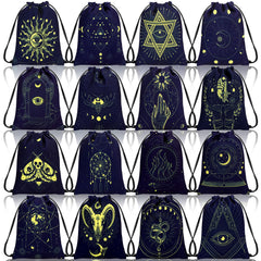 Paterr velvet bag with tarot-pattern print offering soft protection for cards on the go.