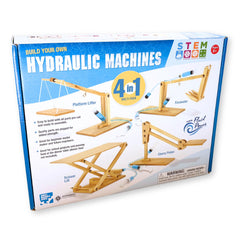Pathfinders Hydraulics 4-in-1 kit box front showing safe, battery-free STEM play