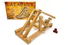 Pathfinders Roman Catapult assembly shows ready-to-build wooden components for learning.