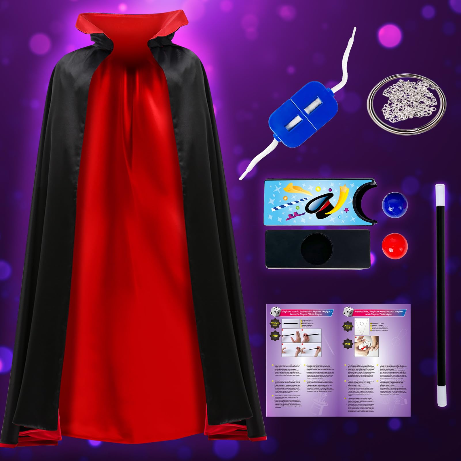 PATIFEED Magic Kit wand close-up, a smooth prop for crisp spell cues during performances.