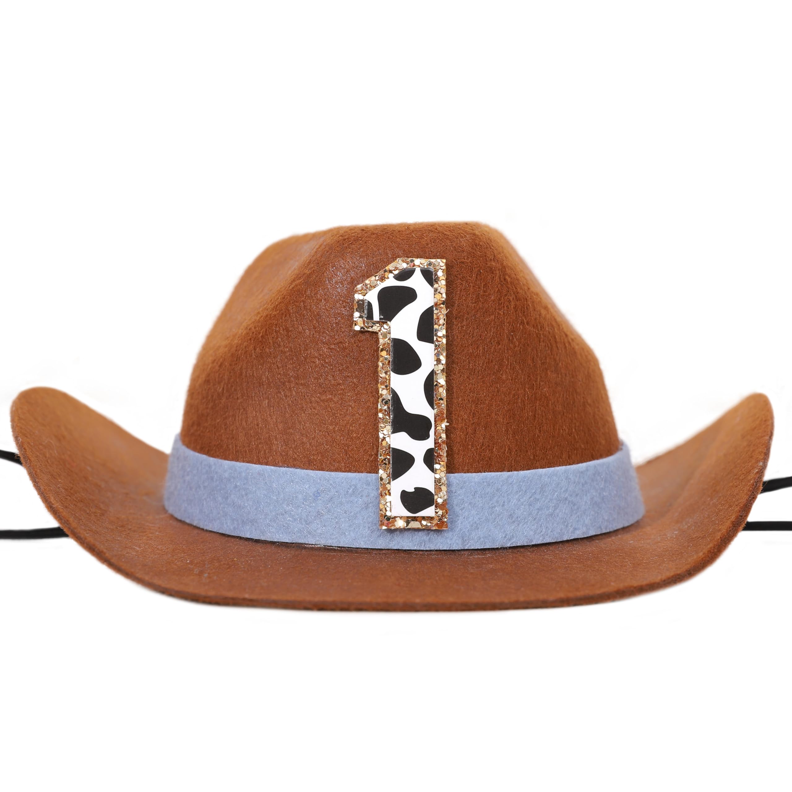 PATRDIO Cowboy 1st Birthday Hat blue back view, lightweight and comfortable.