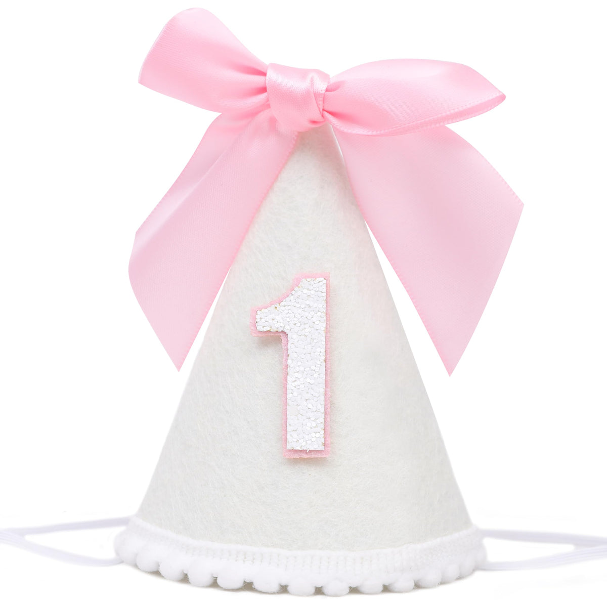 PATRDIO pink bow 1st birthday hat for a princess-style celebration