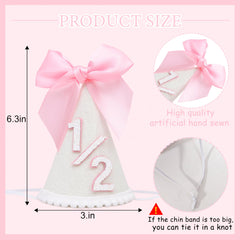 PATRDIO pink bow half birthday crown shows a cute, photo-worthy centerpiece