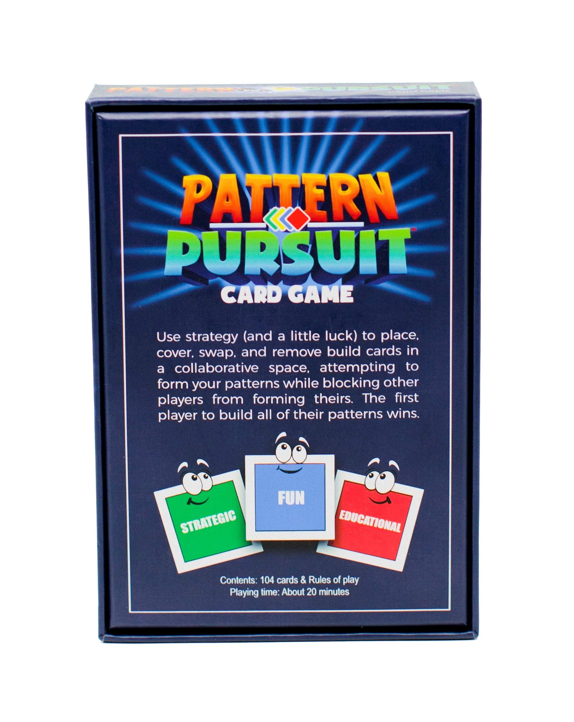 Pattern Pursuit cards in play area showing vibrant patterns and strategic choices.