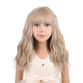 PATTNIUM flaxen blonde wig for kids, front view, easy costume styling.
