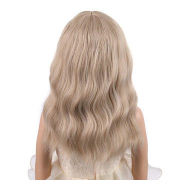 PATTNIUM flaxen waves bangs wig, front view for playful looks.