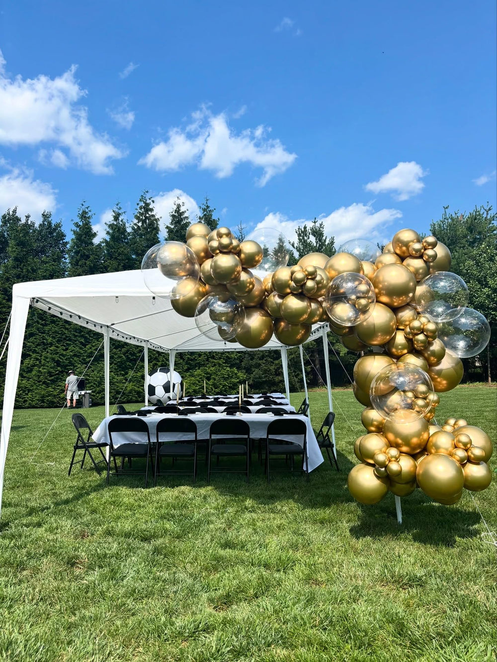 PATYDECRO gold balloons 12in add cohesive metallic color to indoor or outdoor events.