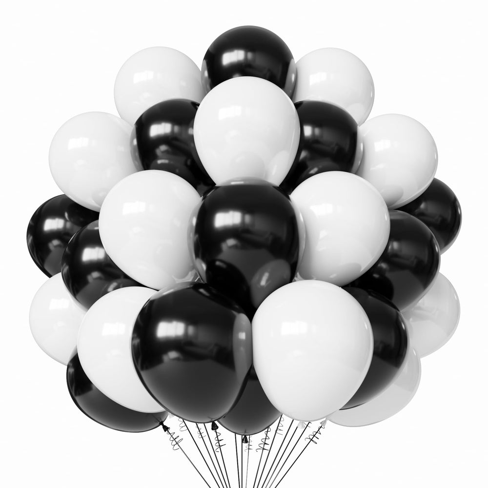 PATYDECRO black and white balloons pack for elegant party decor.