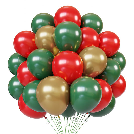 PATYDECRO Christmas balloons 50pcs 12in for festive backdrops and celebrations.