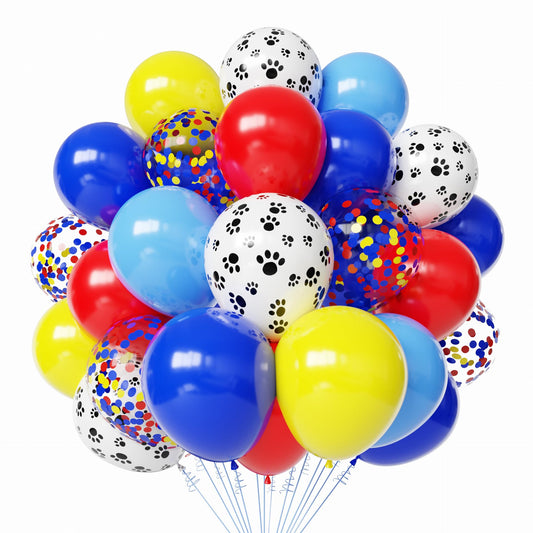 PATYDECRO dog paw balloons royal blue set for dog birthday party decor