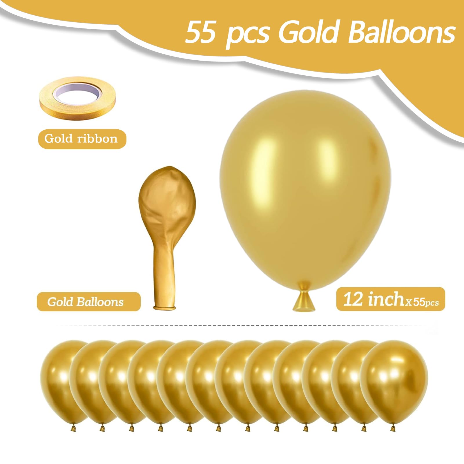 PATYDECRO gold balloons with ribbon for quick, stylish party decor setup.