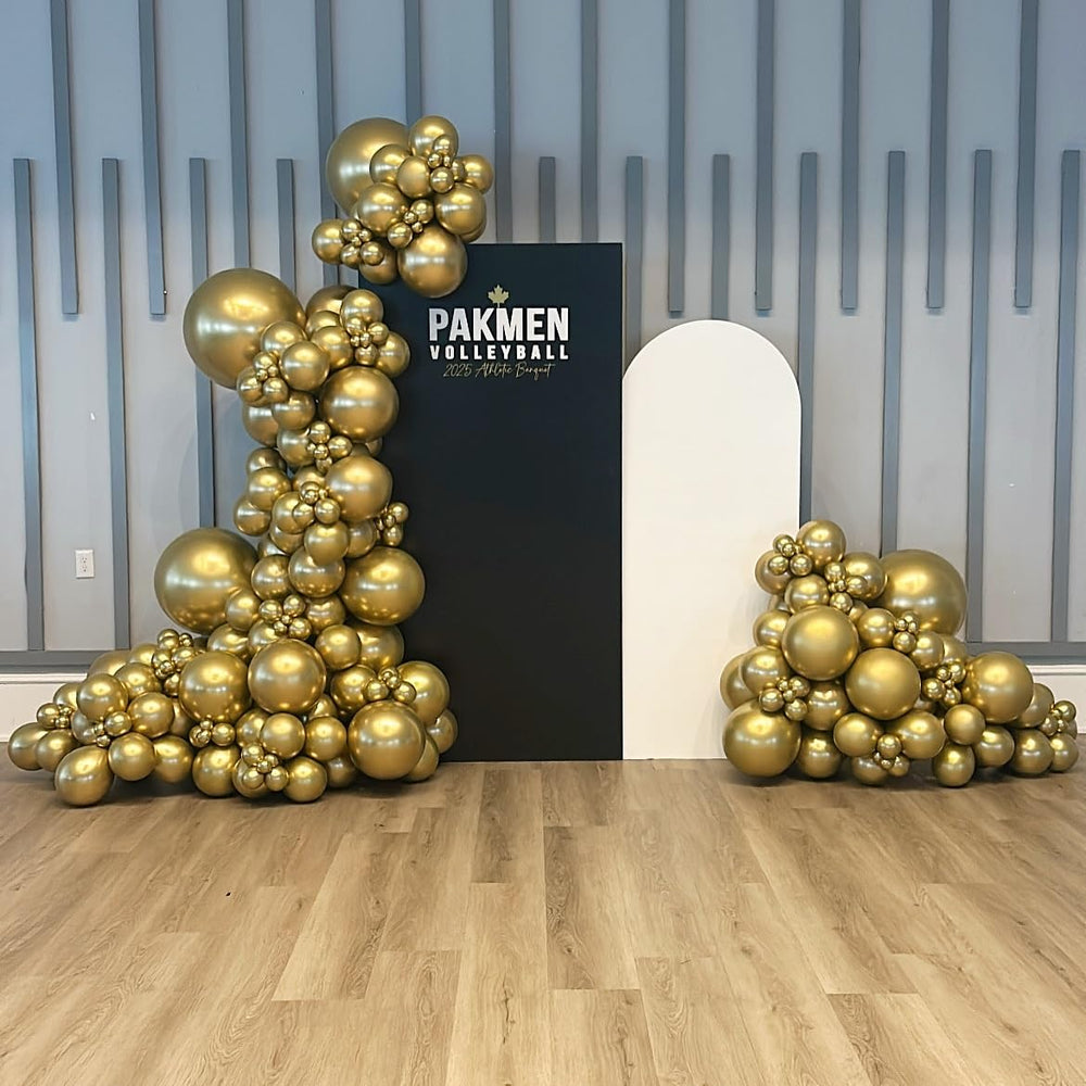 PATYDECRO gold balloons elevate birthdays, graduations, or baby showers with a unified gold theme.