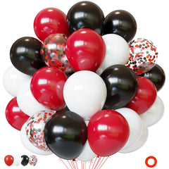 PATYDECRO red-black confetti balloons ready for a striking 12-inch party backdrop and photo moments