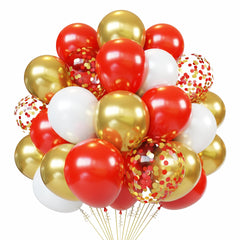 PATYDECRO red white gold balloons pack for festive backdrops.