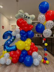 PATYDECRO blue yellow paw balloons backdrop for photos