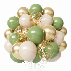 PATYDECRO sage green balloon pack creates a soft baby shower palette