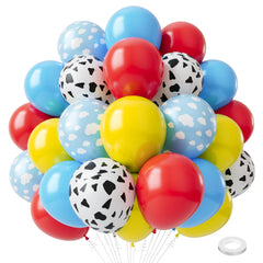 PATYDECRO cow-pattern balloons for a playful birthday backdrop