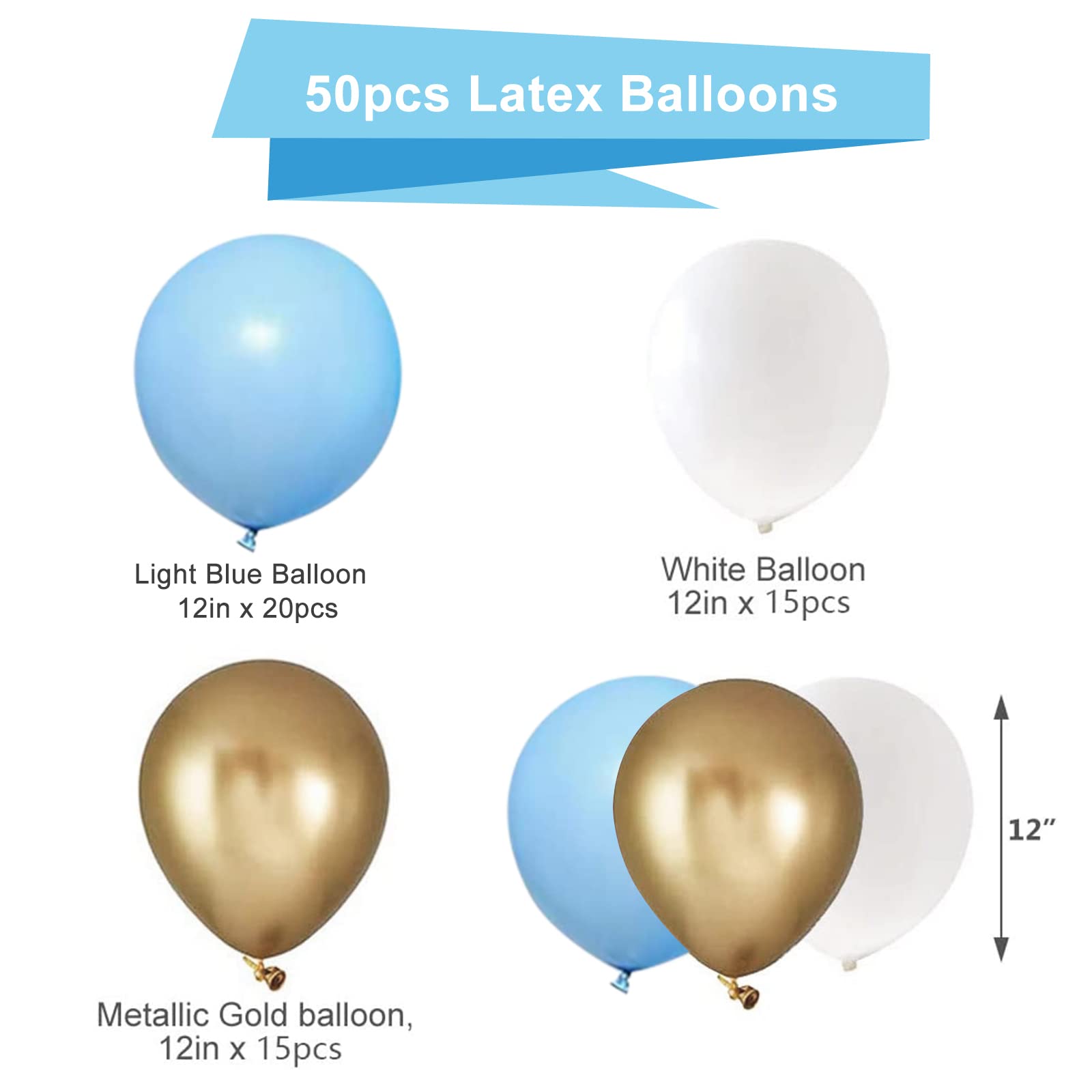 PATYDECRO white balloon 12in ideal for elegant celebrations and baby showers