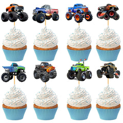 PAVATUTAT monster truck cupcake toppers package adds playful vehicle flair to desserts