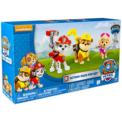 Paw Patrol Action Pack Pups Rubble transforms to reveal digger tools for ground missions.